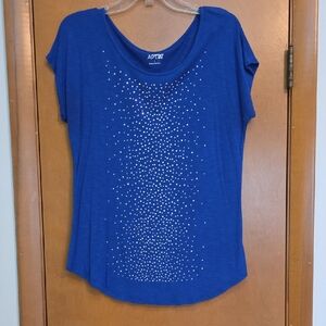 Apt. 9 Women's Royal Blue Studded Tee